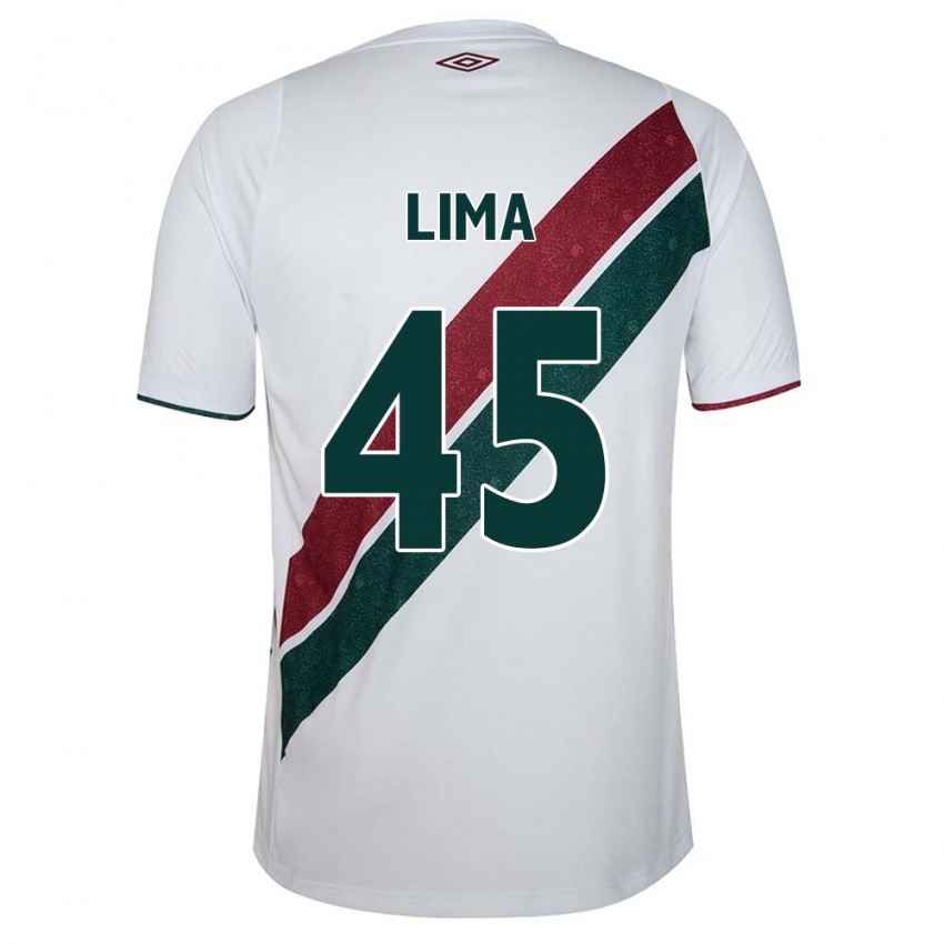 Børn Lima #45 Hvid Grøn Rødbrun Udebane Spillertrøjer 2024/25 Trøje T-Shirt