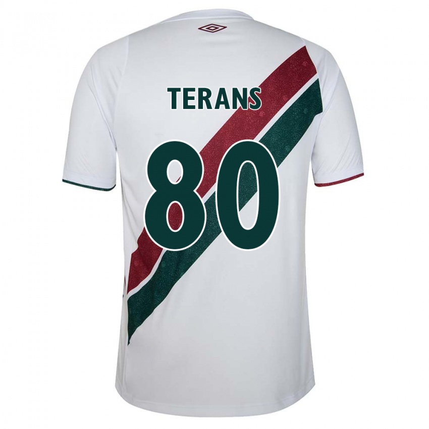 Børn David Terans #80 Hvid Grøn Rødbrun Udebane Spillertrøjer 2024/25 Trøje T-Shirt