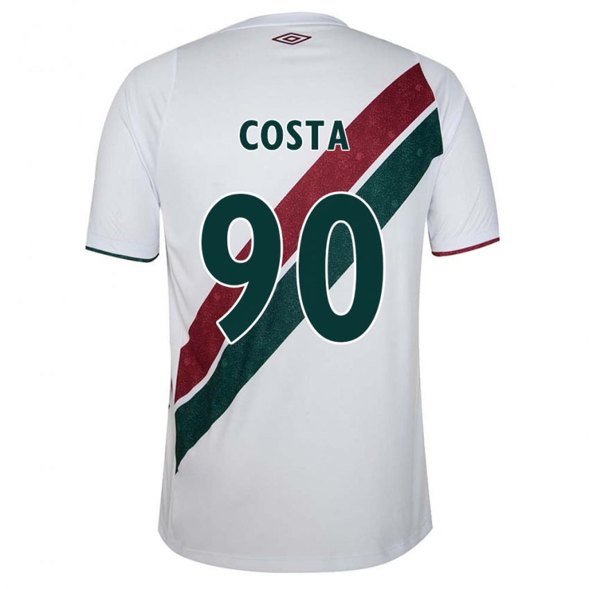 Børn Douglas Costa #90 Hvid Grøn Rødbrun Udebane Spillertrøjer 2024/25 Trøje T-Shirt