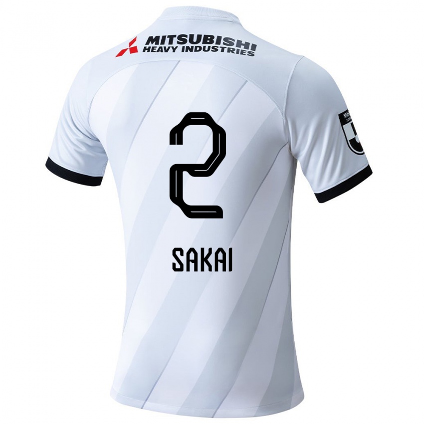 Børn Hiroki Sakai #2 Hvid Grå Udebane Spillertrøjer 2024/25 Trøje T-Shirt