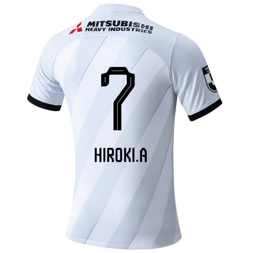 Børn Hiroki Abe #7 Hvid Grå Udebane Spillertrøjer 2024/25 Trøje T-Shirt