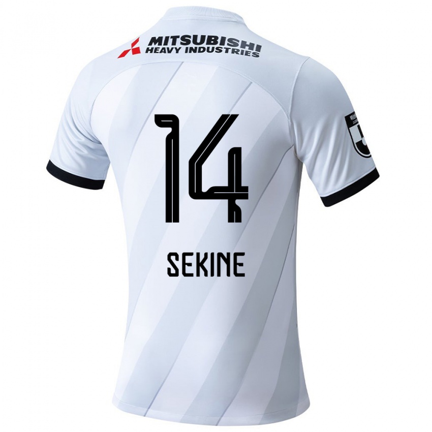 Børn Takahiro Sekine #14 Hvid Grå Udebane Spillertrøjer 2024/25 Trøje T-Shirt