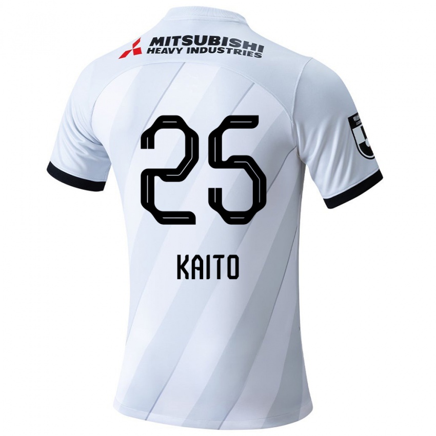 Børn Kaito Yasui #25 Hvid Grå Udebane Spillertrøjer 2024/25 Trøje T-Shirt