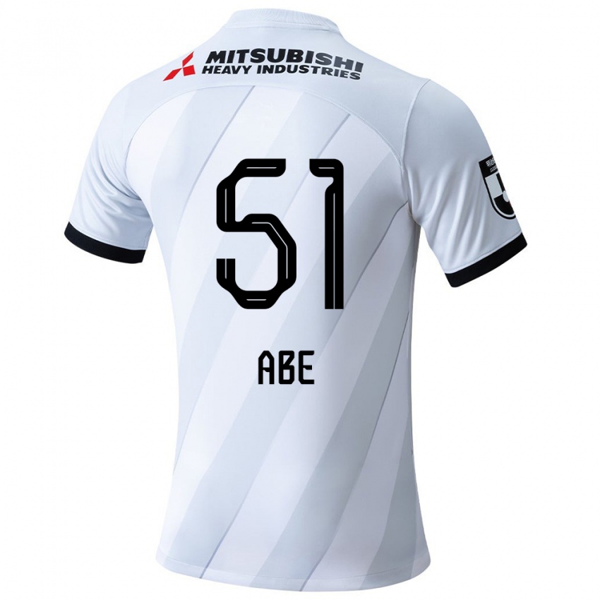 Børn Shintaro Abe #51 Hvid Grå Udebane Spillertrøjer 2024/25 Trøje T-Shirt