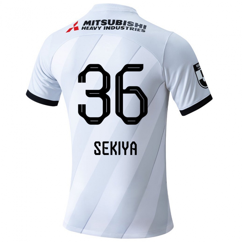 Børn Hikaru Sekiya #36 Hvid Grå Udebane Spillertrøjer 2024/25 Trøje T-Shirt