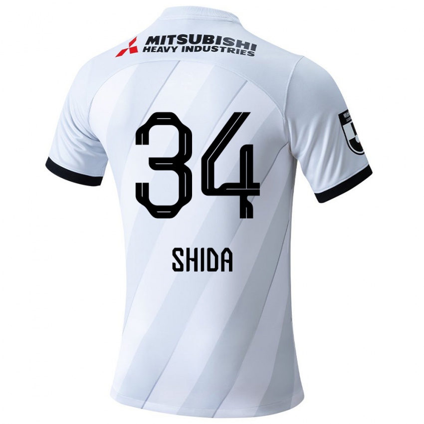 Børn Izuho Shida #34 Hvid Grå Udebane Spillertrøjer 2024/25 Trøje T-Shirt