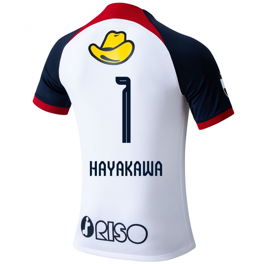 Børn Tomoki Hayakawa #1 Hvid Blå Rød Udebane Spillertrøjer 2024/25 Trøje T-Shirt