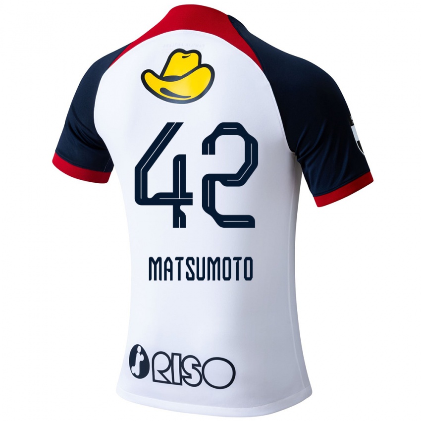 Børn Haruto Matsumoto #42 Hvid Blå Rød Udebane Spillertrøjer 2024/25 Trøje T-Shirt