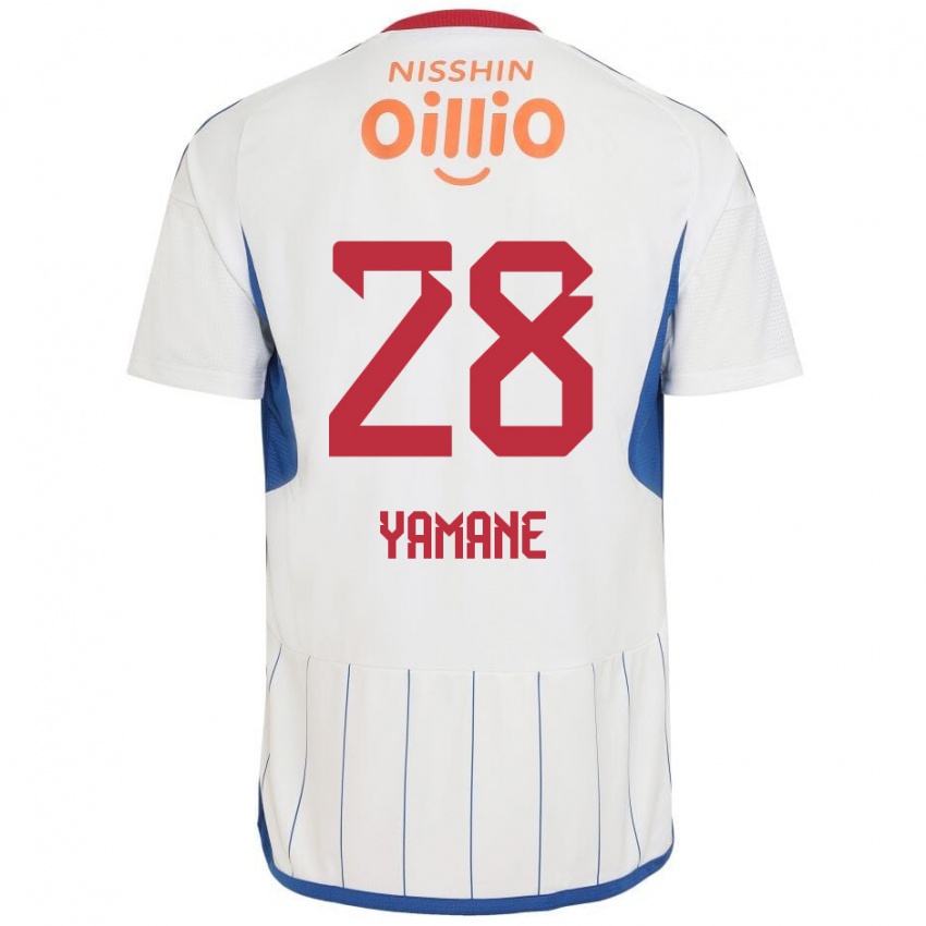 Børn Riku Yamane #28 Hvid Blå Rød Udebane Spillertrøjer 2024/25 Trøje T-Shirt