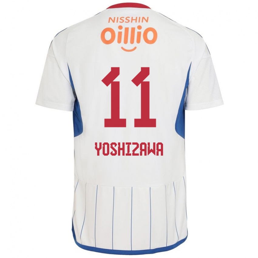 Børn Mirai Yoshizawa #11 Hvid Blå Rød Udebane Spillertrøjer 2024/25 Trøje T-Shirt