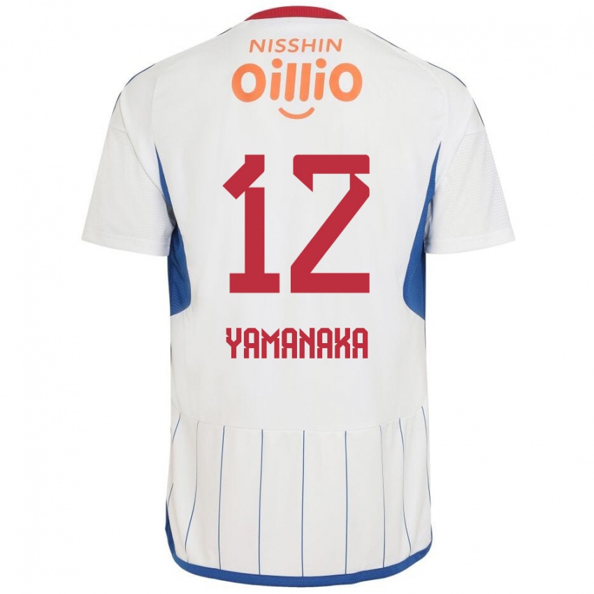 Børn Yuki Yamanaka #12 Hvid Blå Rød Udebane Spillertrøjer 2024/25 Trøje T-Shirt