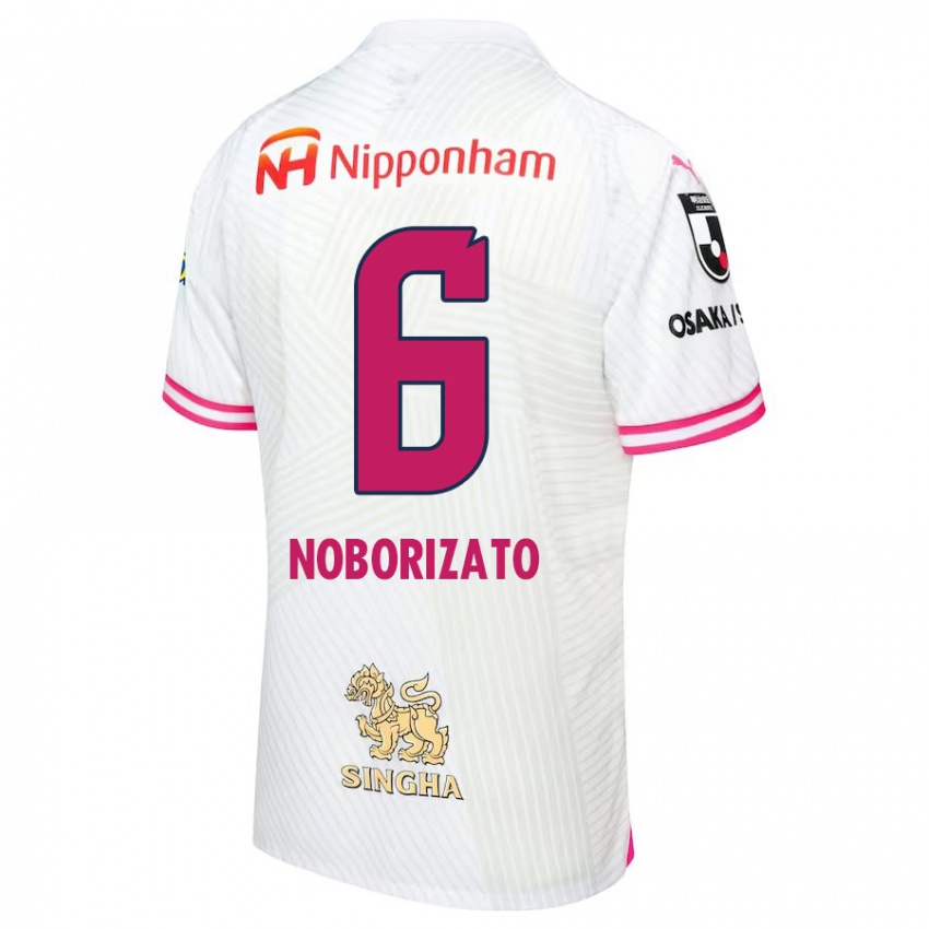 Børn Kyohei Noborizato #6 Hvid Lyserød Udebane Spillertrøjer 2024/25 Trøje T-Shirt