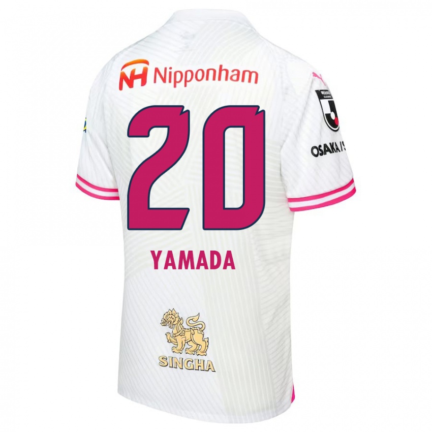 Børn Kotaro Yamada #20 Hvid Lyserød Udebane Spillertrøjer 2024/25 Trøje T-Shirt