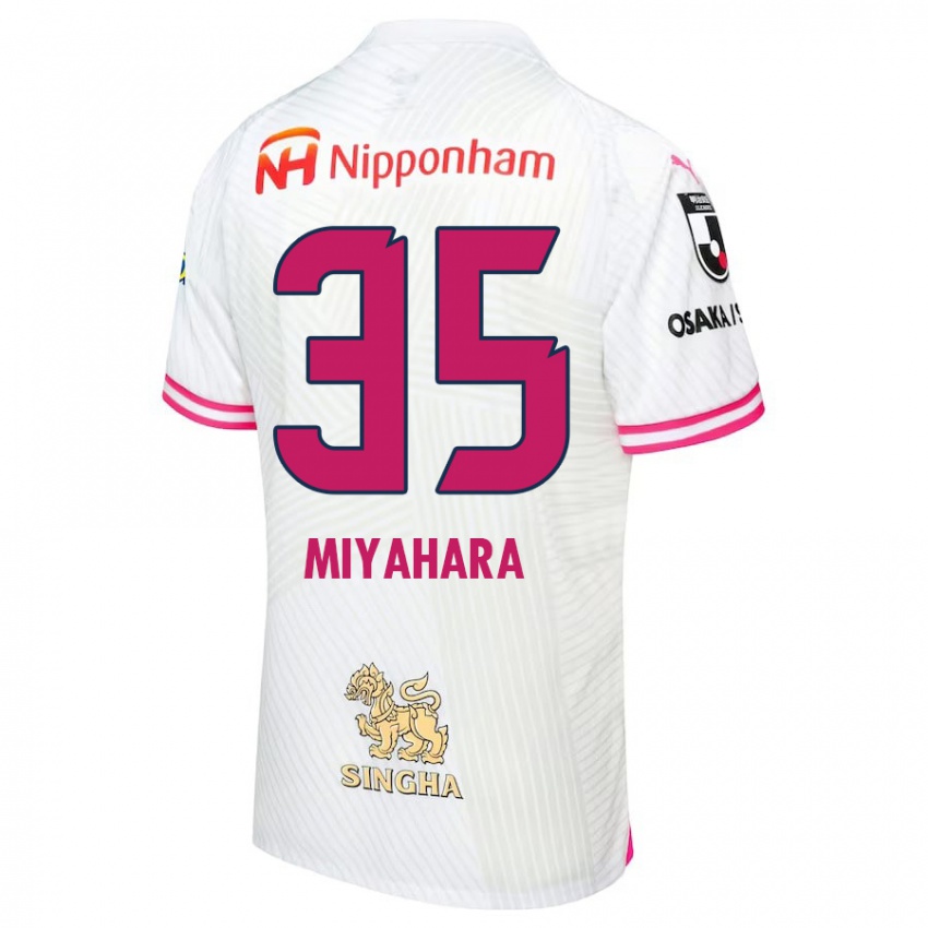 Børn Jinta Miyahara #35 Hvid Lyserød Udebane Spillertrøjer 2024/25 Trøje T-Shirt