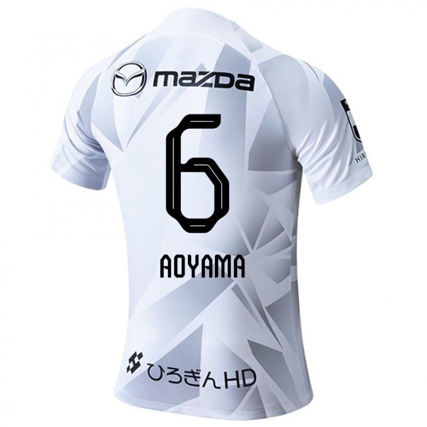 Børn Toshihiro Aoyama #6 Hvid Grå Sort Udebane Spillertrøjer 2024/25 Trøje T-Shirt