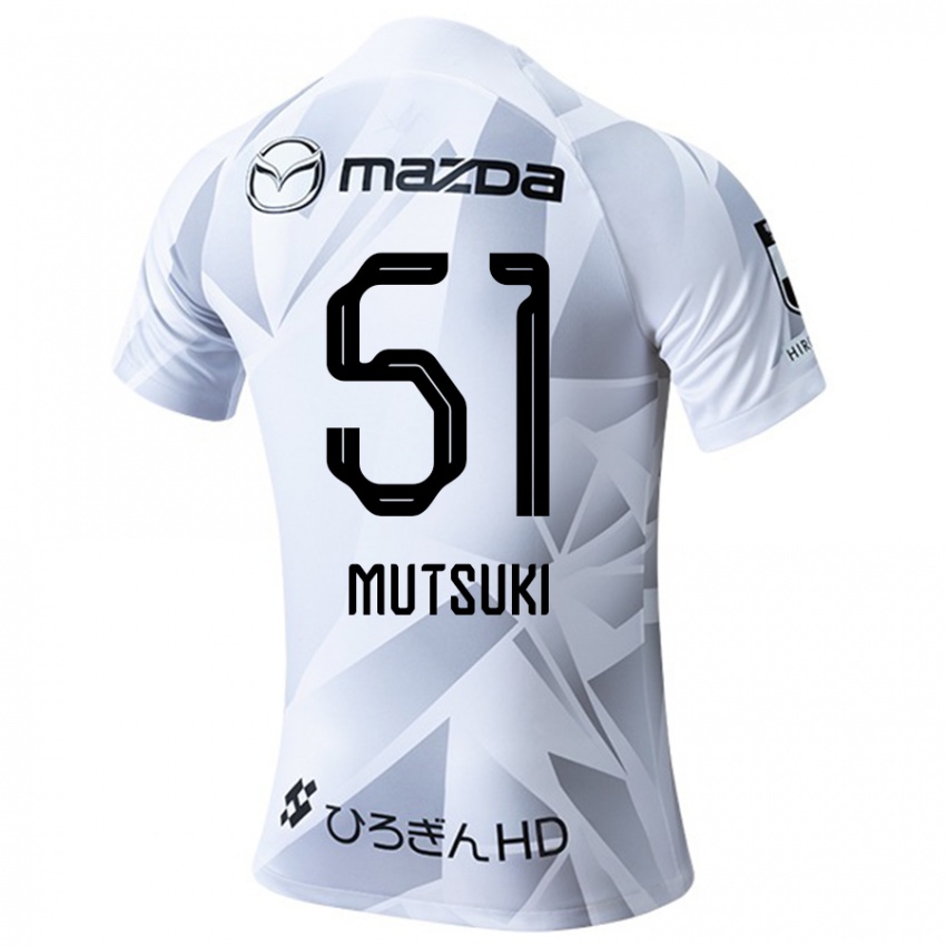 Børn Mutsuki Kato #51 Hvid Grå Sort Udebane Spillertrøjer 2024/25 Trøje T-Shirt