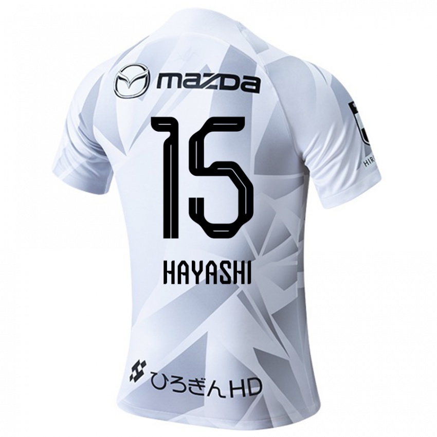 Børn Shunta Hayashi #15 Hvid Grå Sort Udebane Spillertrøjer 2024/25 Trøje T-Shirt