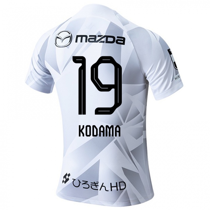 Børn Tsukasa Kodama #19 Hvid Grå Sort Udebane Spillertrøjer 2024/25 Trøje T-Shirt