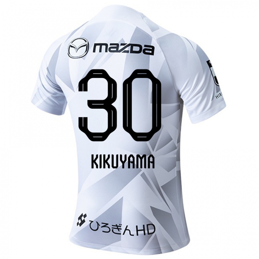 Børn Rio Kikuyama #30 Hvid Grå Sort Udebane Spillertrøjer 2024/25 Trøje T-Shirt