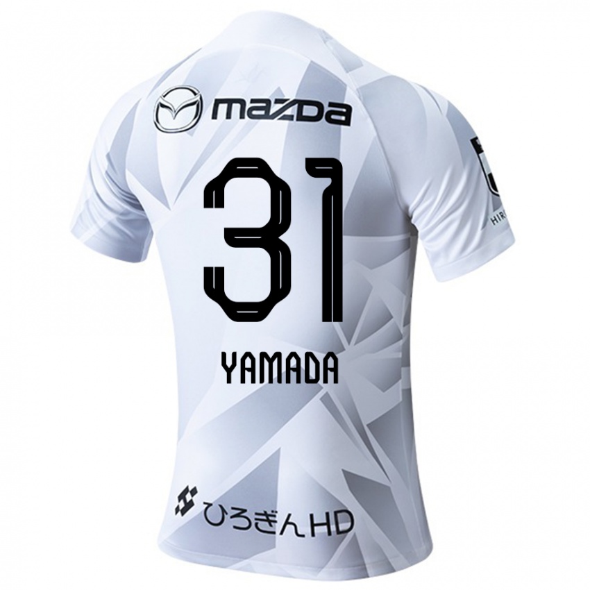 Børn Manato Yamada #31 Hvid Grå Sort Udebane Spillertrøjer 2024/25 Trøje T-Shirt