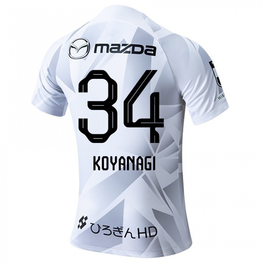 Børn Shu Koyanagi #34 Hvid Grå Sort Udebane Spillertrøjer 2024/25 Trøje T-Shirt