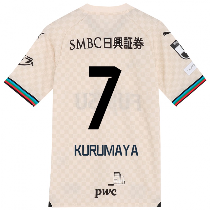 Børn Shintaro Kurumaya #7 Hvid Grå Udebane Spillertrøjer 2024/25 Trøje T-Shirt