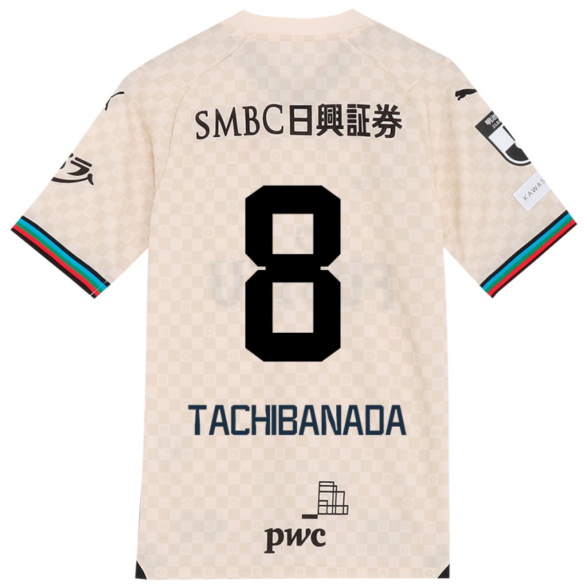 Børn Kento Tachibanada #8 Hvid Grå Udebane Spillertrøjer 2024/25 Trøje T-Shirt