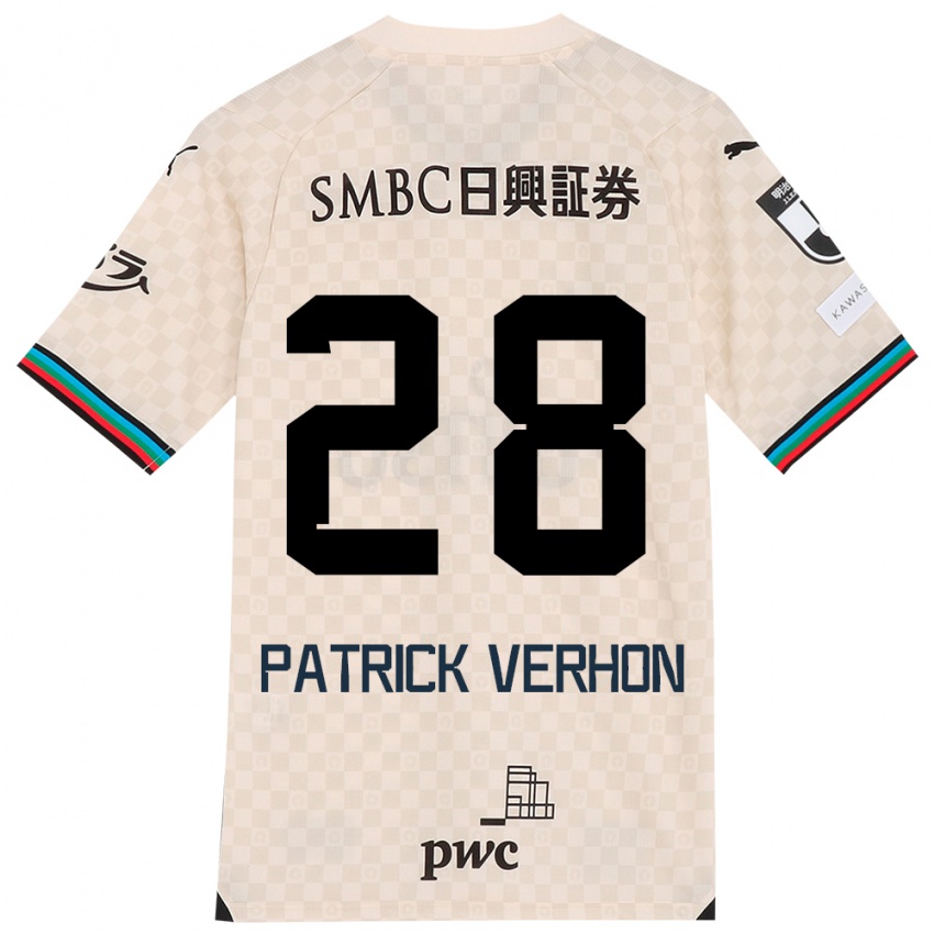 Børn Patrick Verhon #28 Hvid Grå Udebane Spillertrøjer 2024/25 Trøje T-Shirt