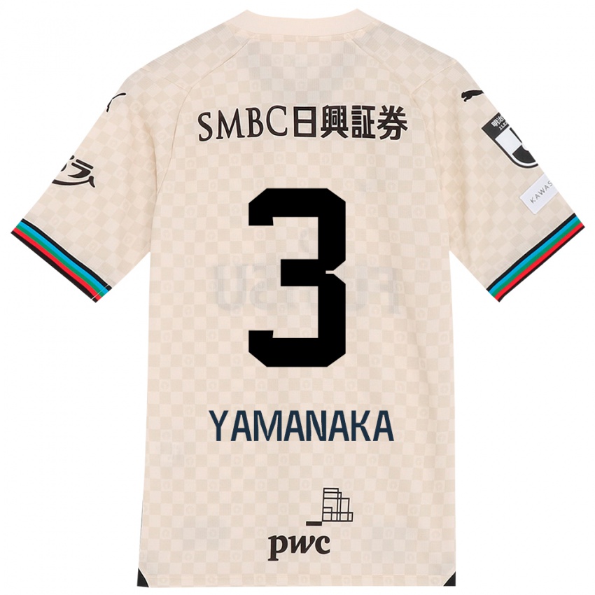 Børn Daiki Yamanaka #3 Hvid Grå Udebane Spillertrøjer 2024/25 Trøje T-Shirt