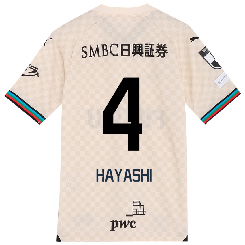 Børn Shunsuke Hayashi #4 Hvid Grå Udebane Spillertrøjer 2024/25 Trøje T-Shirt