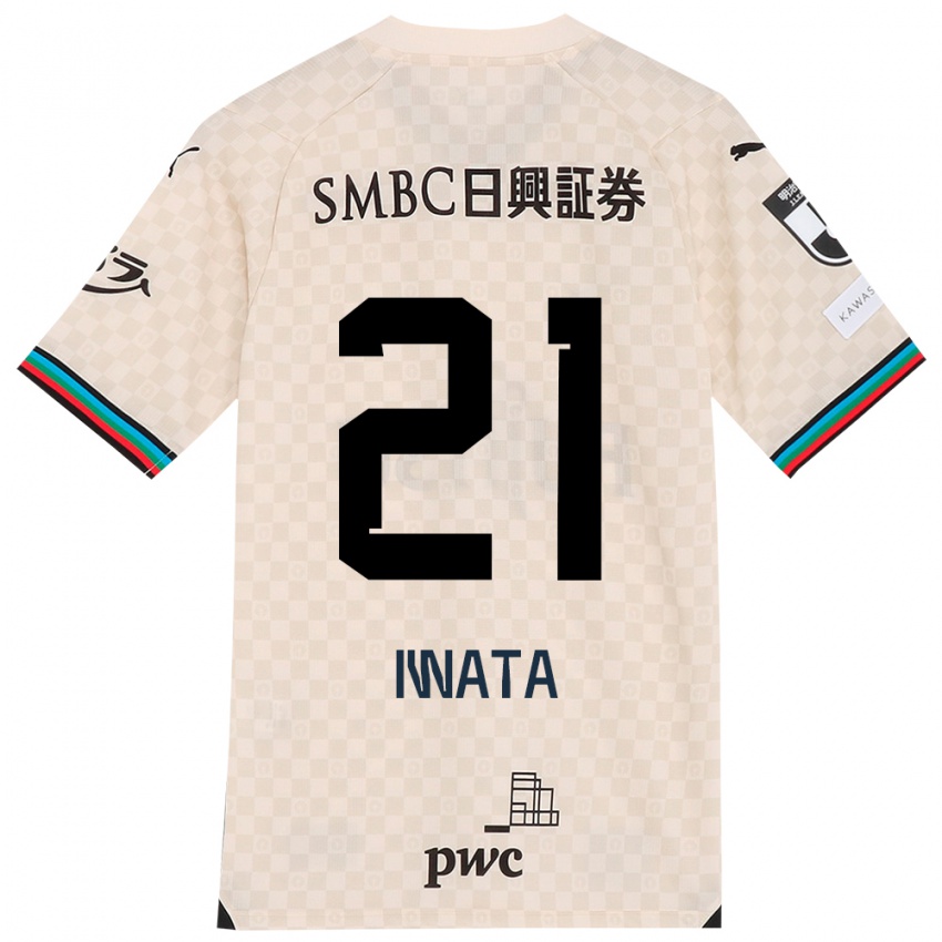 Børn Kantaro Iwata #21 Hvid Grå Udebane Spillertrøjer 2024/25 Trøje T-Shirt