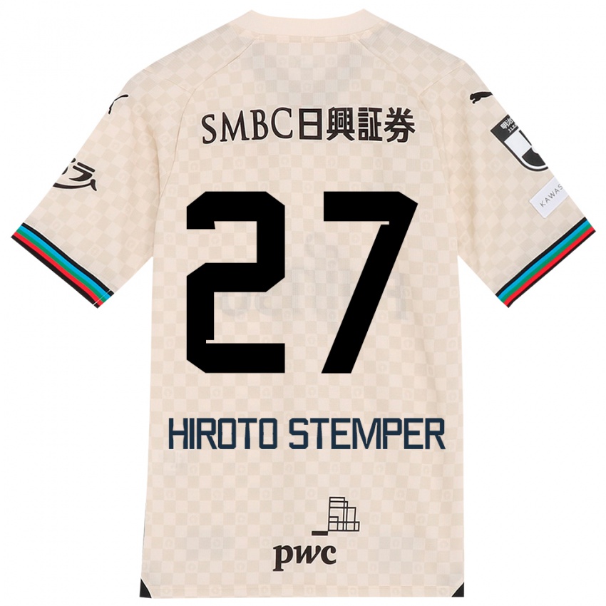 Børn Luka Hiroto Stemper #27 Hvid Grå Udebane Spillertrøjer 2024/25 Trøje T-Shirt