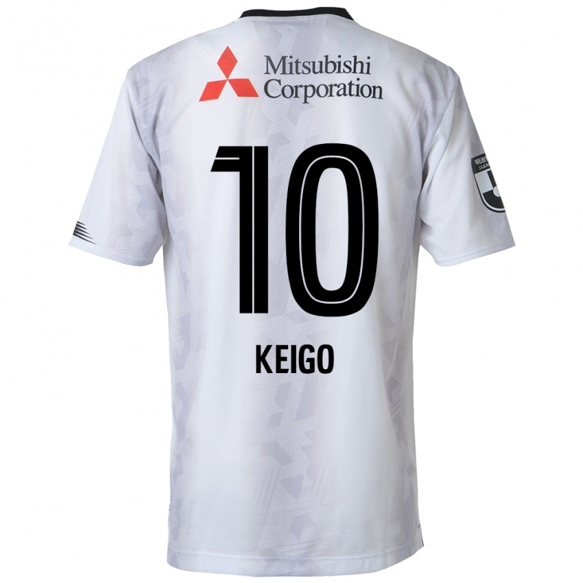 Børn Keigo Higashi #10 Hvid Sort Udebane Spillertrøjer 2024/25 Trøje T-Shirt