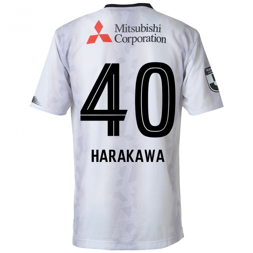 Børn Riki Harakawa #40 Hvid Sort Udebane Spillertrøjer 2024/25 Trøje T-Shirt