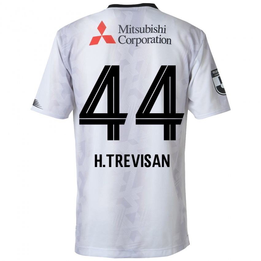 Børn Henrique Trevisan #44 Hvid Sort Udebane Spillertrøjer 2024/25 Trøje T-Shirt