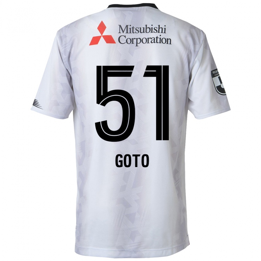 Børn Wataru Goto #51 Hvid Sort Udebane Spillertrøjer 2024/25 Trøje T-Shirt