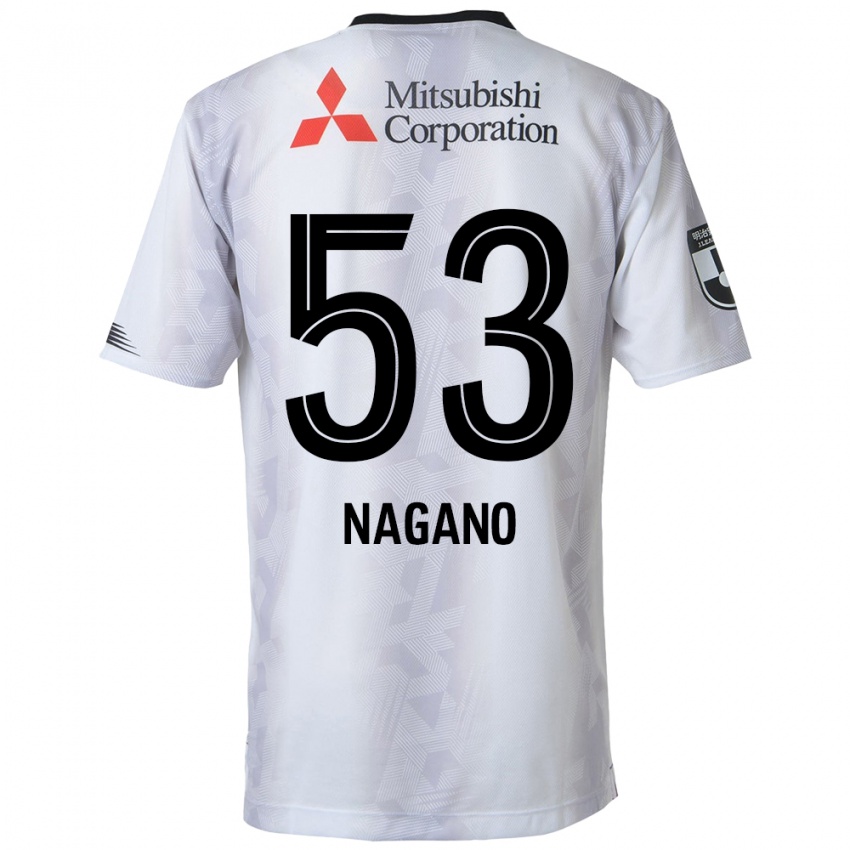 Børn Shuto Nagano #53 Hvid Sort Udebane Spillertrøjer 2024/25 Trøje T-Shirt