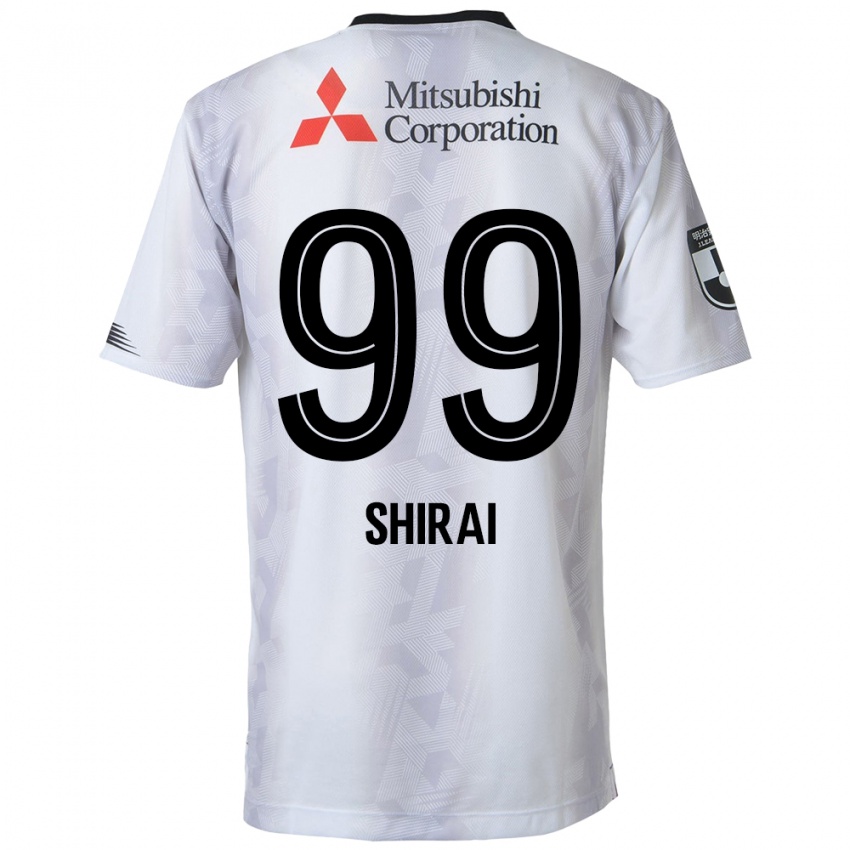 Børn Kosuke Shirai #99 Hvid Sort Udebane Spillertrøjer 2024/25 Trøje T-Shirt