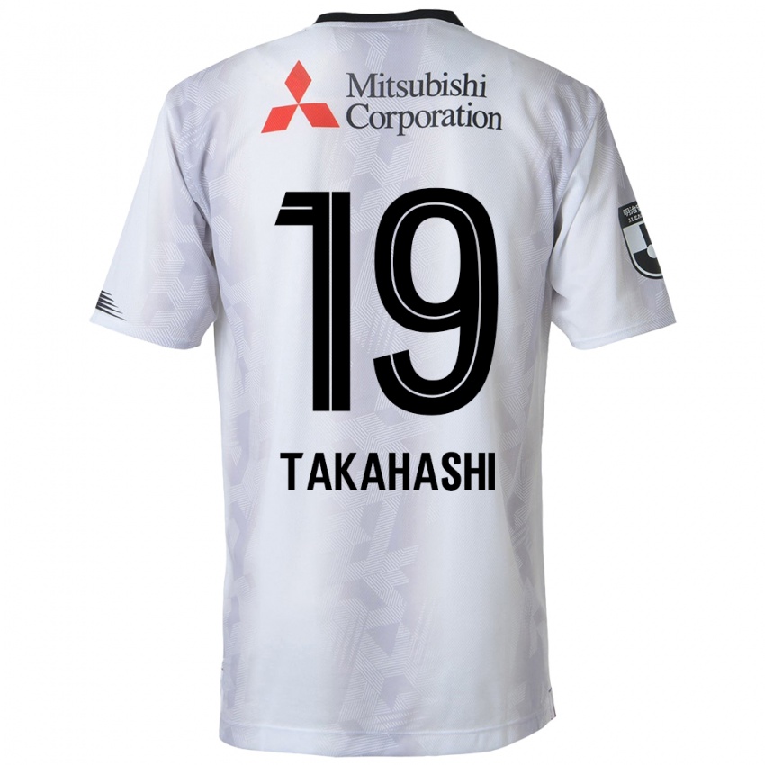 Børn Yuya Takahashi #19 Hvid Sort Udebane Spillertrøjer 2024/25 Trøje T-Shirt