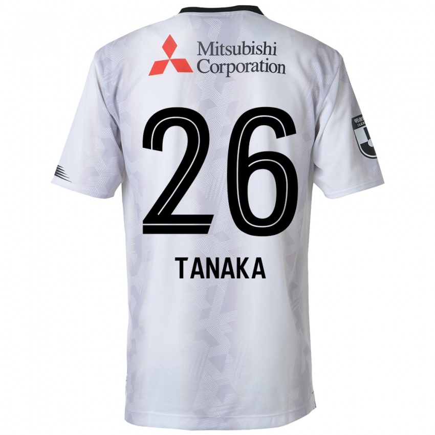 Børn Haruto Tanaka #26 Hvid Sort Udebane Spillertrøjer 2024/25 Trøje T-Shirt