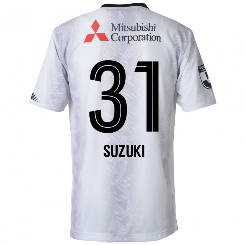 Børn Kaede Suzuki #31 Hvid Sort Udebane Spillertrøjer 2024/25 Trøje T-Shirt