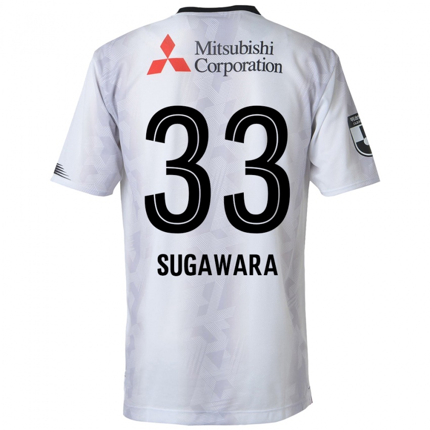 Børn Yuta Sugawara #33 Hvid Sort Udebane Spillertrøjer 2024/25 Trøje T-Shirt