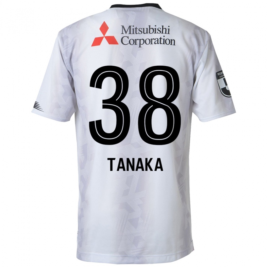 Børn Kio Tanaka #38 Hvid Sort Udebane Spillertrøjer 2024/25 Trøje T-Shirt