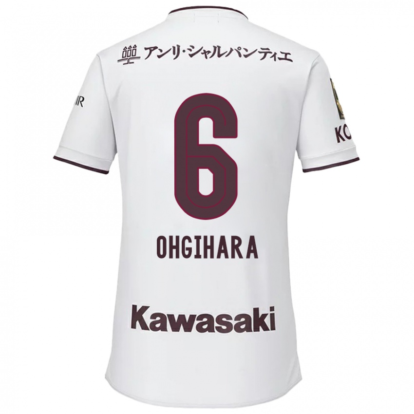 Børn Takahiro Ogihara #6 Hvid Rød Udebane Spillertrøjer 2024/25 Trøje T-Shirt