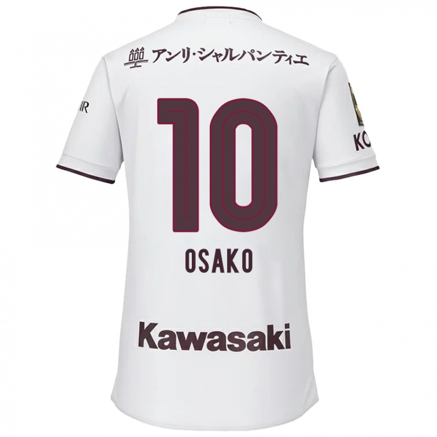 Børn Yuya Osako #10 Hvid Rød Udebane Spillertrøjer 2024/25 Trøje T-Shirt