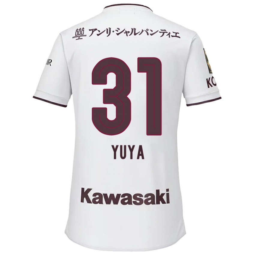 Børn Yuya Nakasaka #31 Hvid Rød Udebane Spillertrøjer 2024/25 Trøje T-Shirt