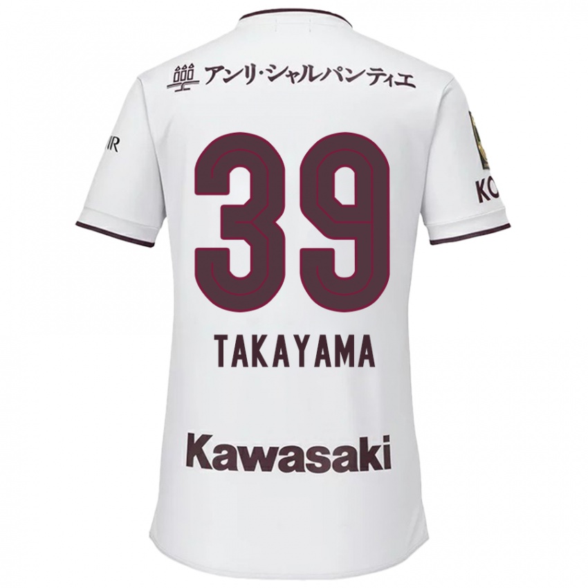 Børn Shioki Takayama #39 Hvid Rød Udebane Spillertrøjer 2024/25 Trøje T-Shirt