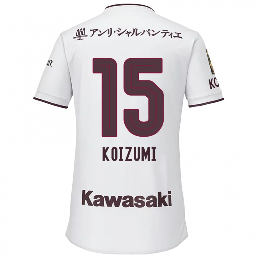 Børn Fuga Koizumi #15 Hvid Rød Udebane Spillertrøjer 2024/25 Trøje T-Shirt