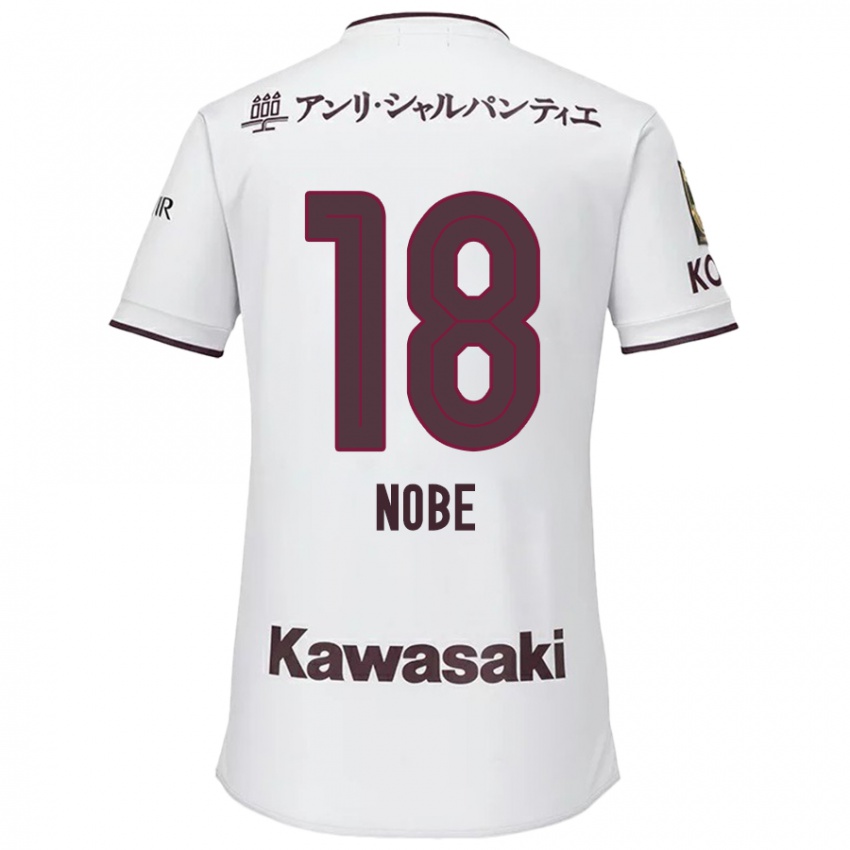 Børn Tomohiro Nobe #18 Hvid Rød Udebane Spillertrøjer 2024/25 Trøje T-Shirt