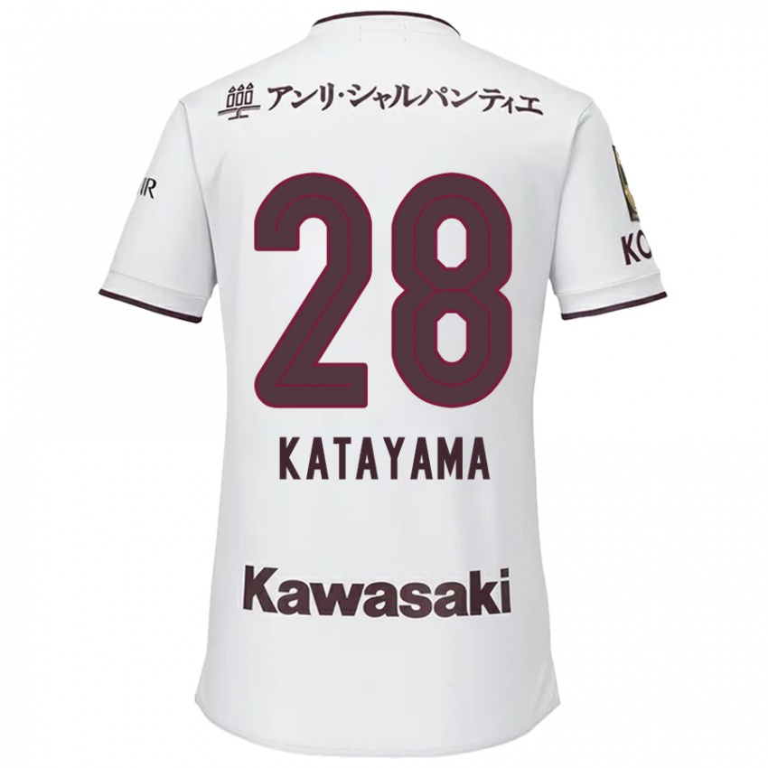 Børn Kota Katayama #28 Hvid Rød Udebane Spillertrøjer 2024/25 Trøje T-Shirt